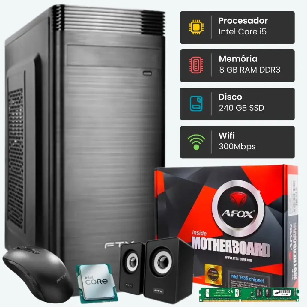 Gabinete Montado Intel Core i5 4ta Generación 8GB de RAM / SSD 240GB
