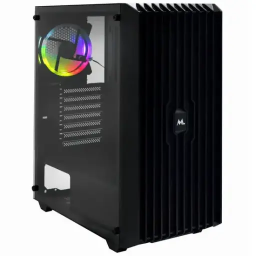 [MK2606] Gabinete Gamer Mtek  Mid Tower / 1 Cooler RGB - Negro